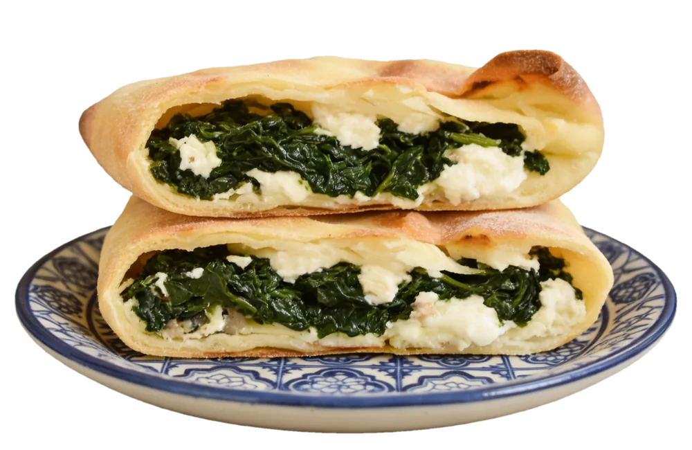Focaccia ragusana con ricotta e spinaci