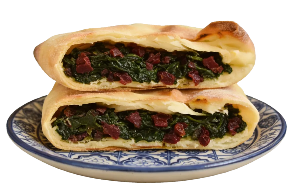 Focaccia ragusana con spinaci e capuliatu