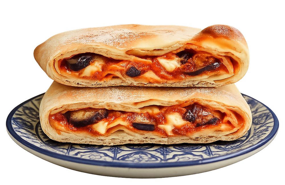 Focaccia ragusana alla Norma con melanzane